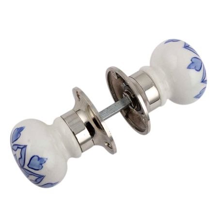 Blue Flower Mortice Handle 2.25